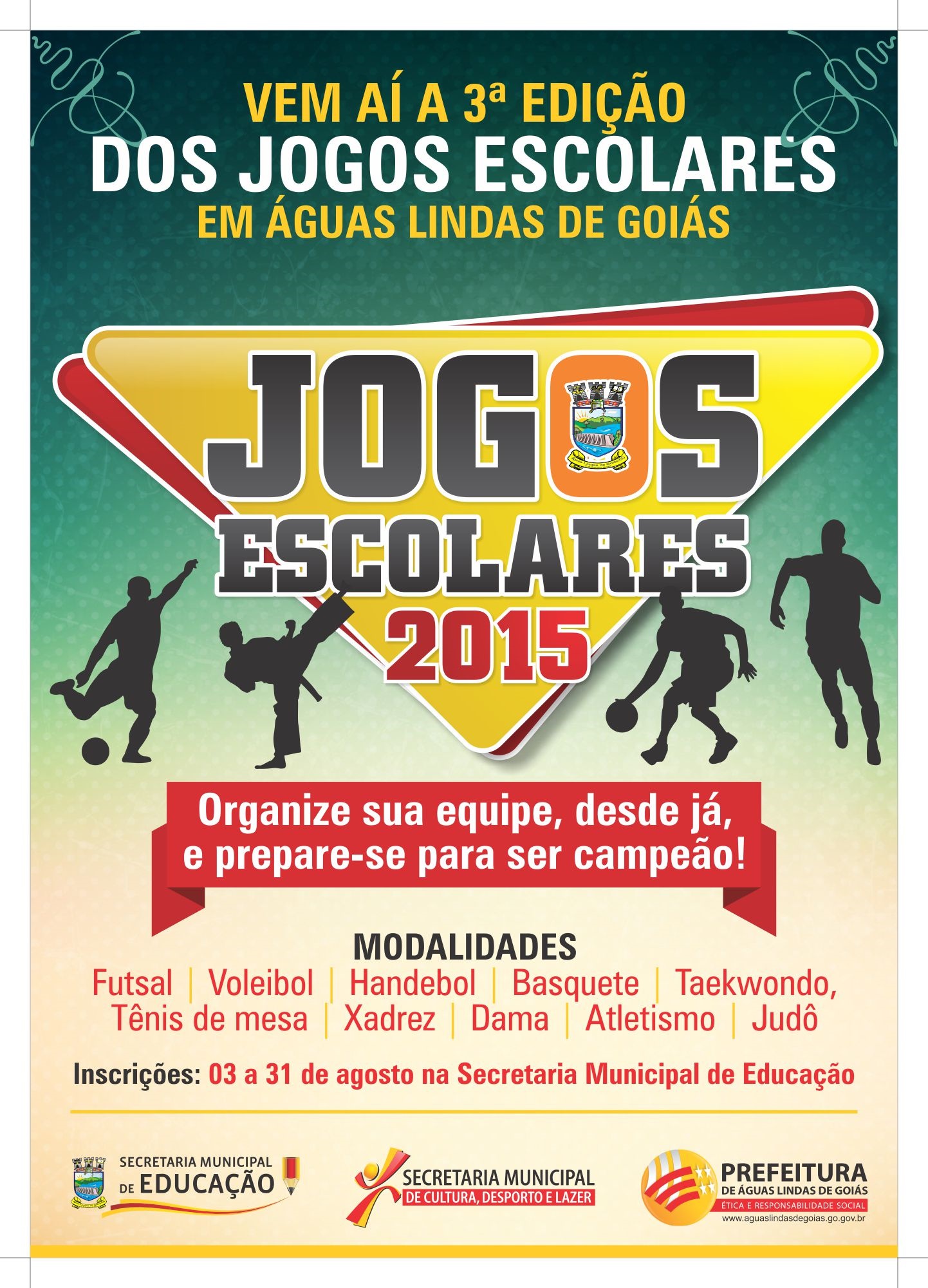 Jogos Escolares 2015 abrem inscrições em Águas Lindas - Águas