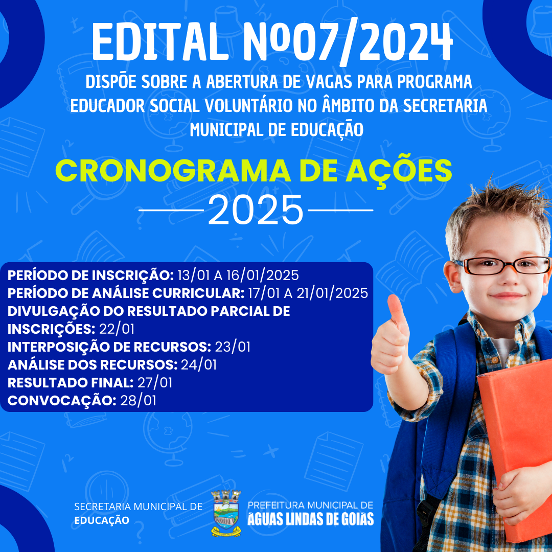 EDITAL Nº07/2024 - Cronograma de Ações