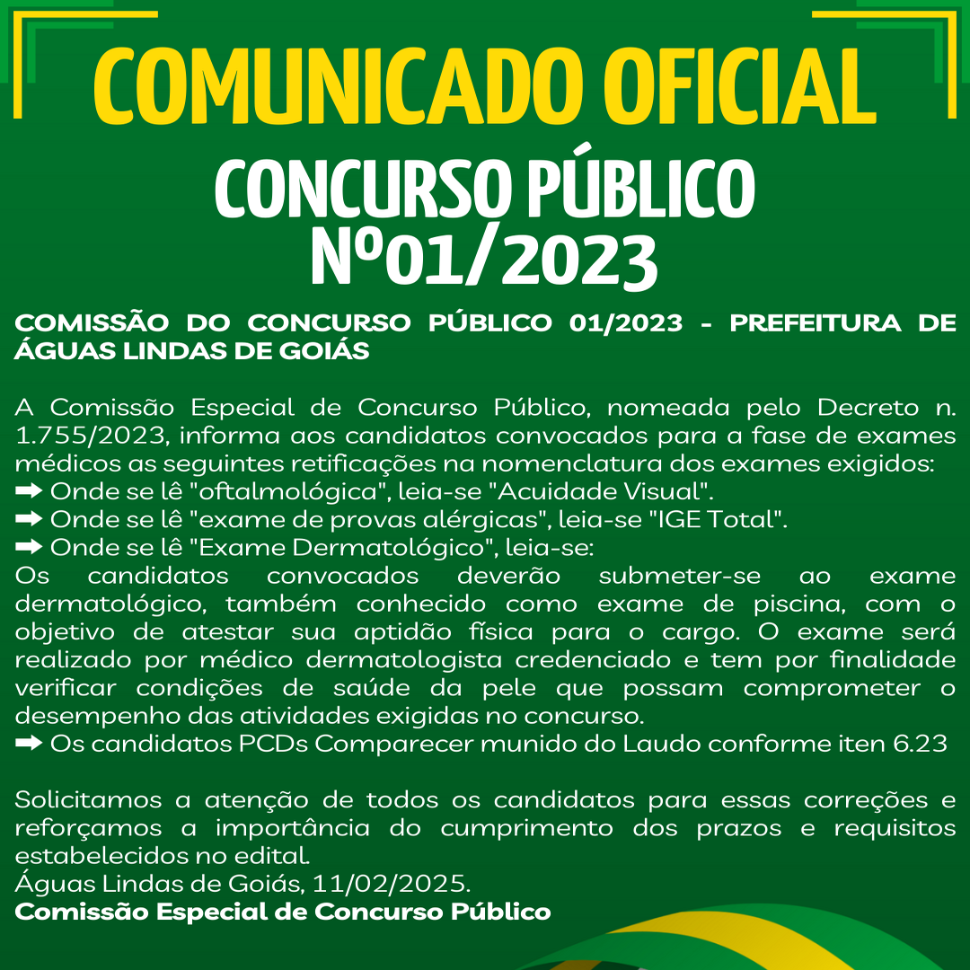 COMUNICADO - CONCURSO PÚBLICO Nº01/2023